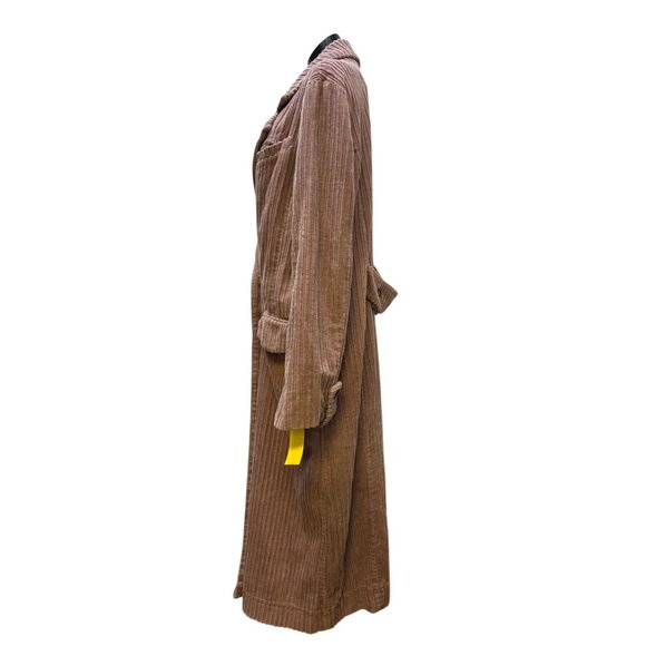 Free People Corduroy Long Duster Coat Double-Breasted  L - Picture 4 of 9